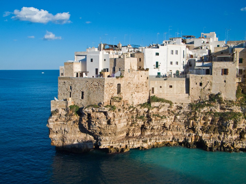 Panoramic view of Polignano. Apulia.