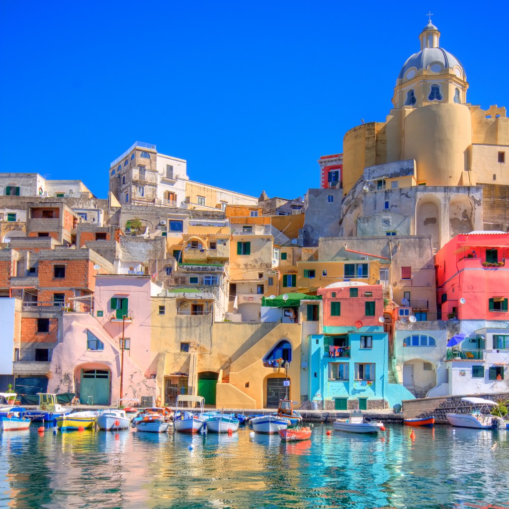 Procida, beautiful island in the mediterranean sea, naples. hdr